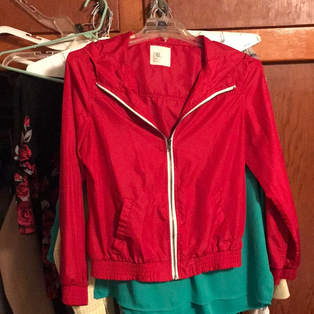 Red windbreaker